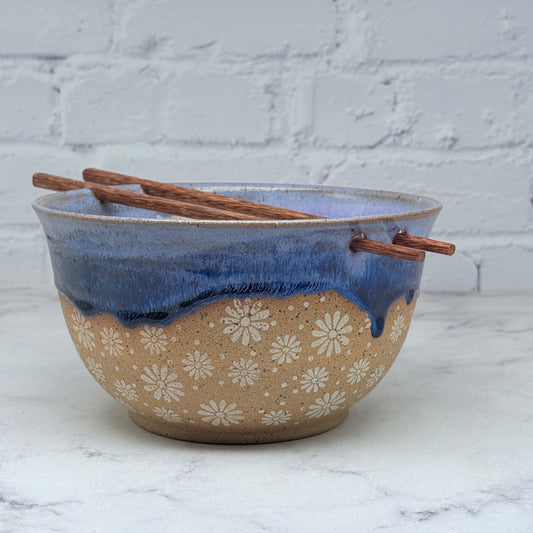 Purple with White Daisies Chopstick Bowl