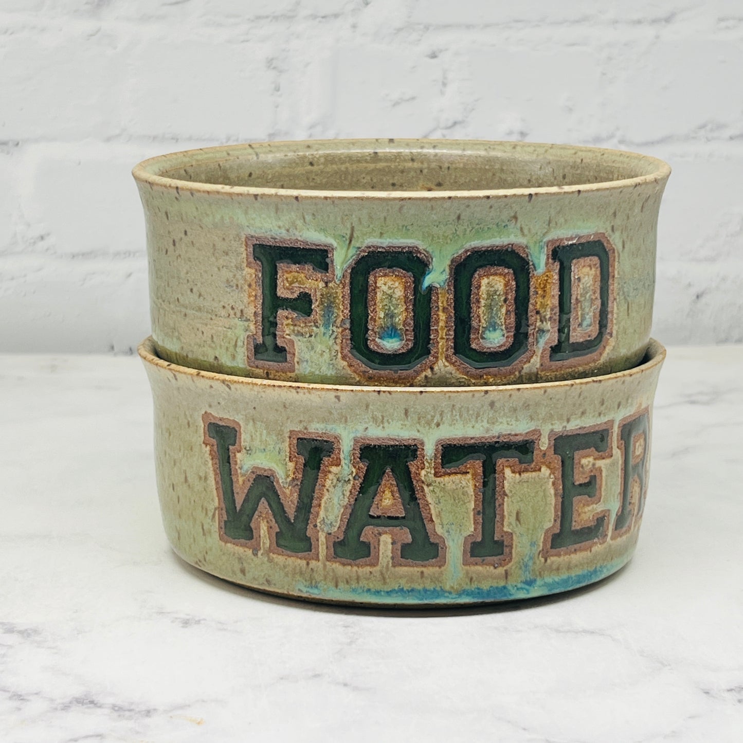 Green Water/Food Pet Dish Set