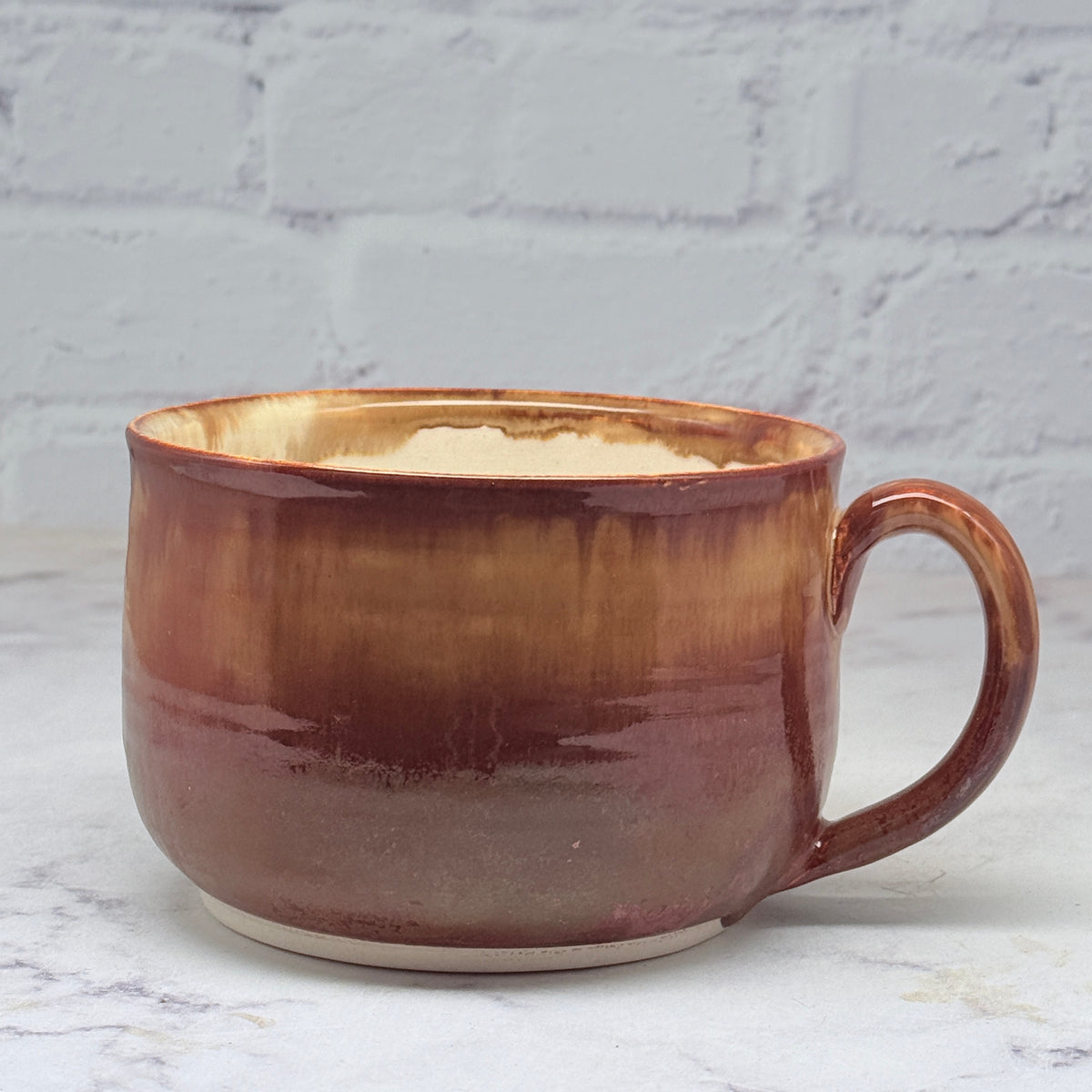 Sgraffito Fall Leaves Cafe Mug 2