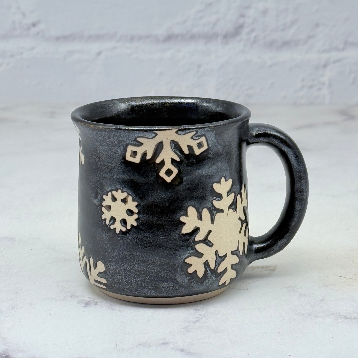 Black with Snowflakes Espresso Mug 1