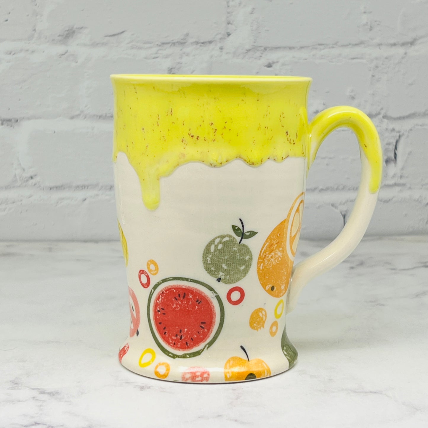 Yellow with Fruit Tall Mug