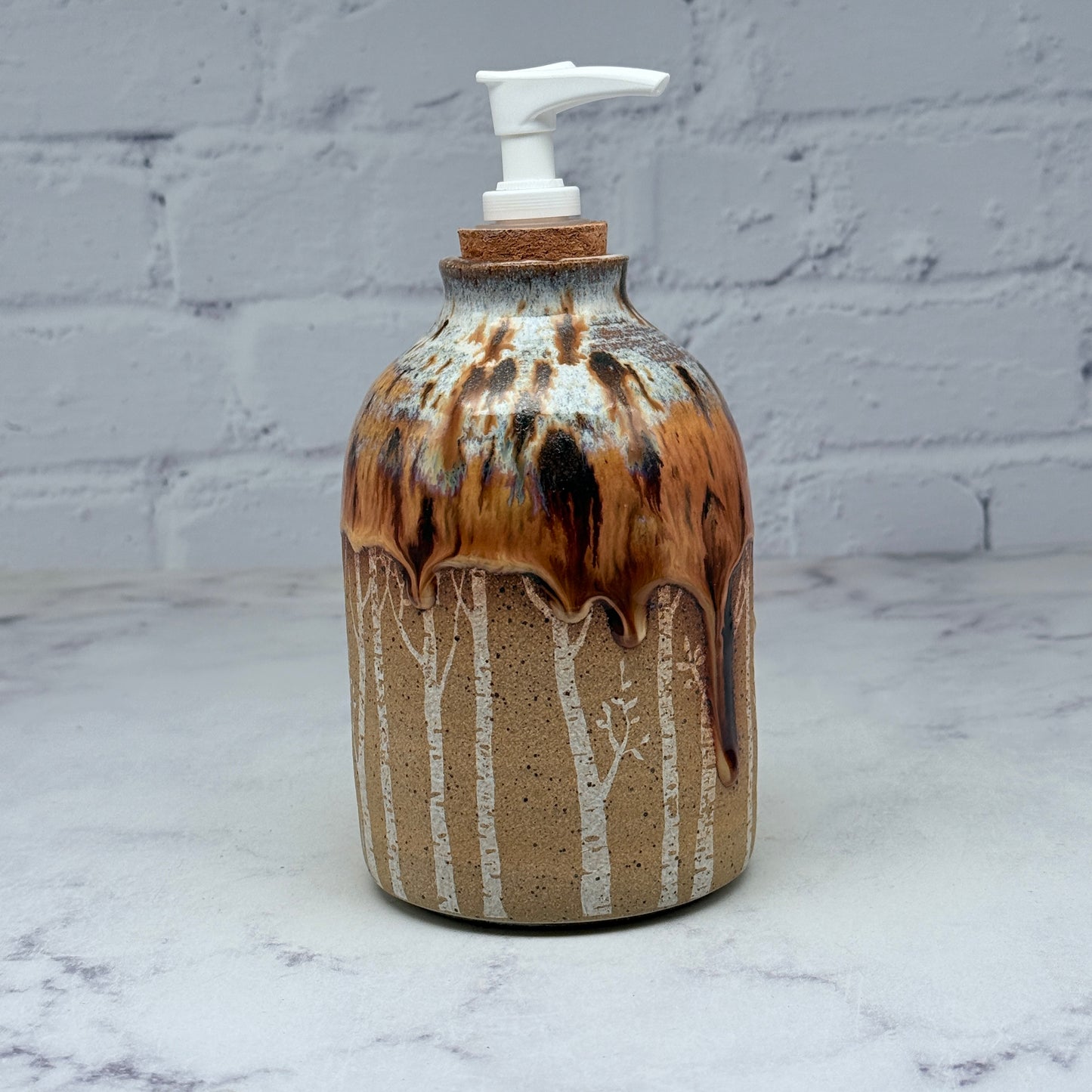 Cream with Birch Soap Dispenser
