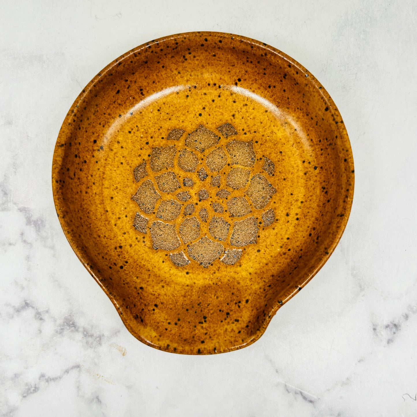 Gold with Dahlia Design Spoon Rest