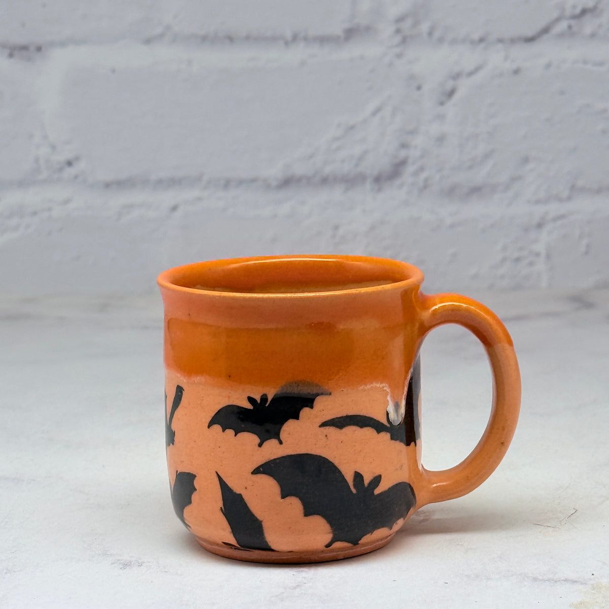 Orange with Bats Halloween Espresso Mug