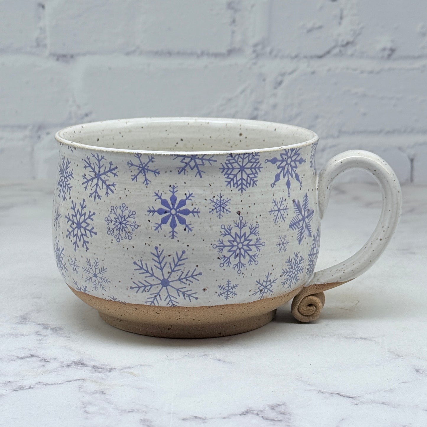 Blue Snowflakes Cafe Mug
