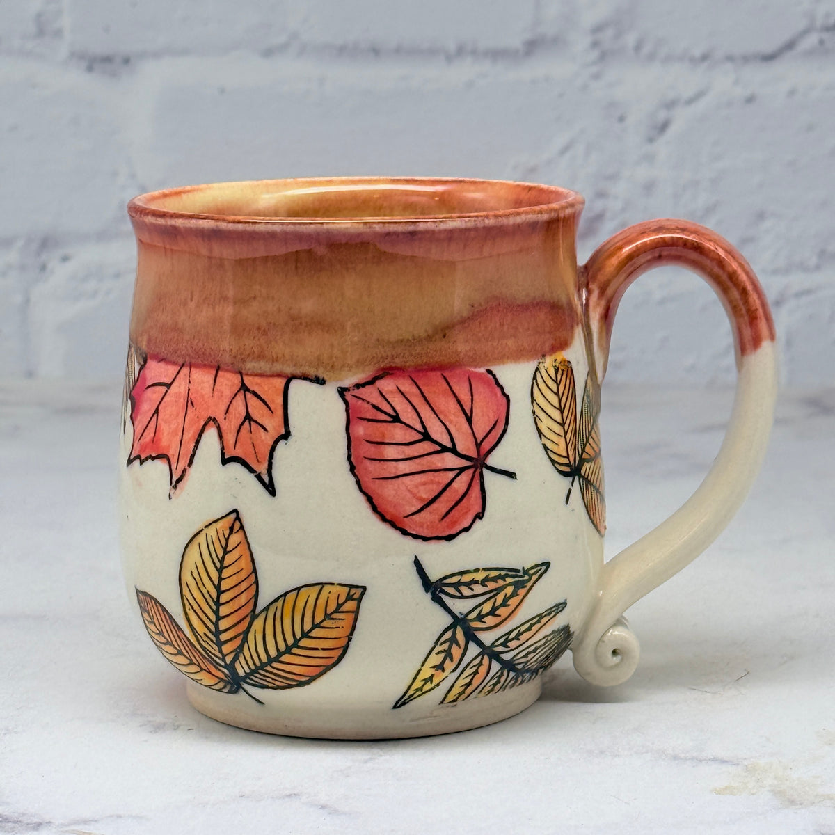 Orange with Leaves Teacup 2