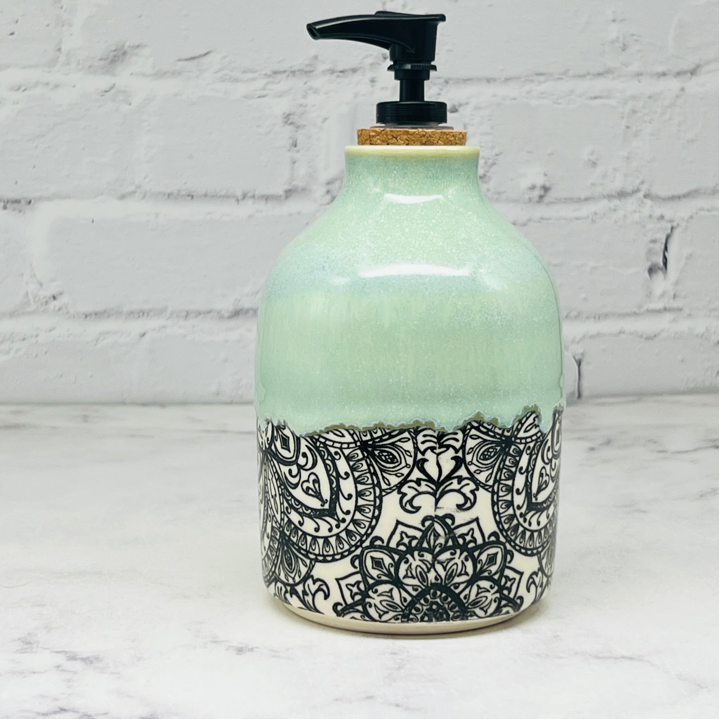 Green with Mandalas Soap Dispenser