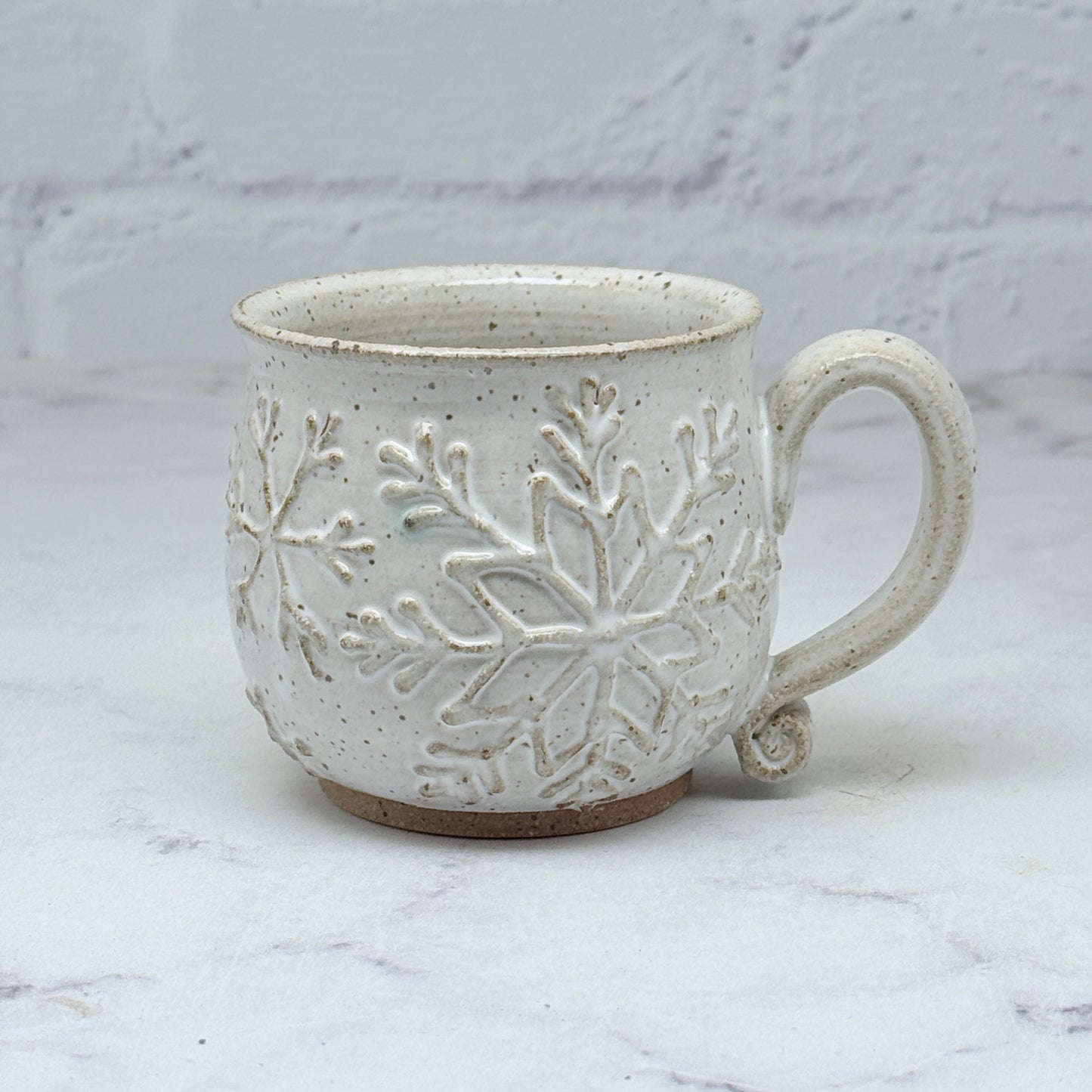 White with Raised Snowflakes Espresso Mug 8