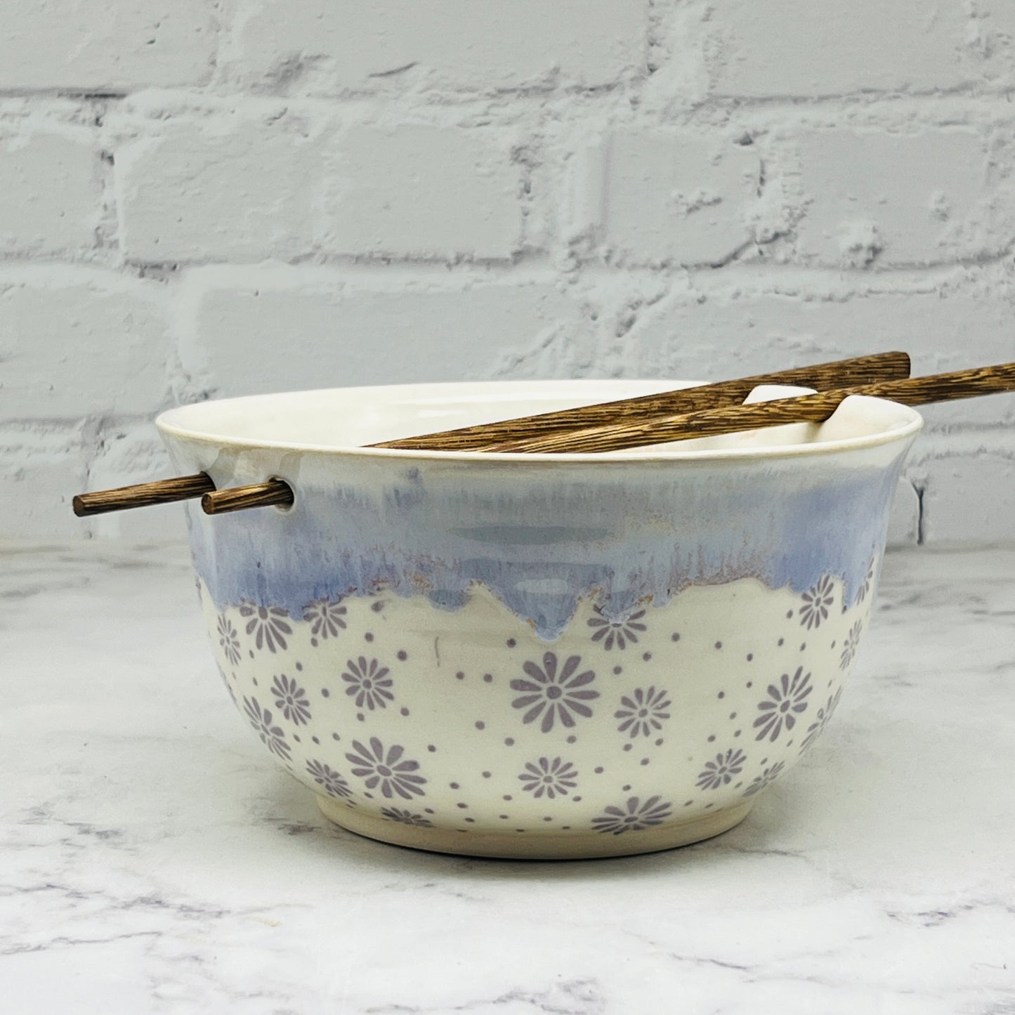 Lavender with Daisies Chopstick Bowl