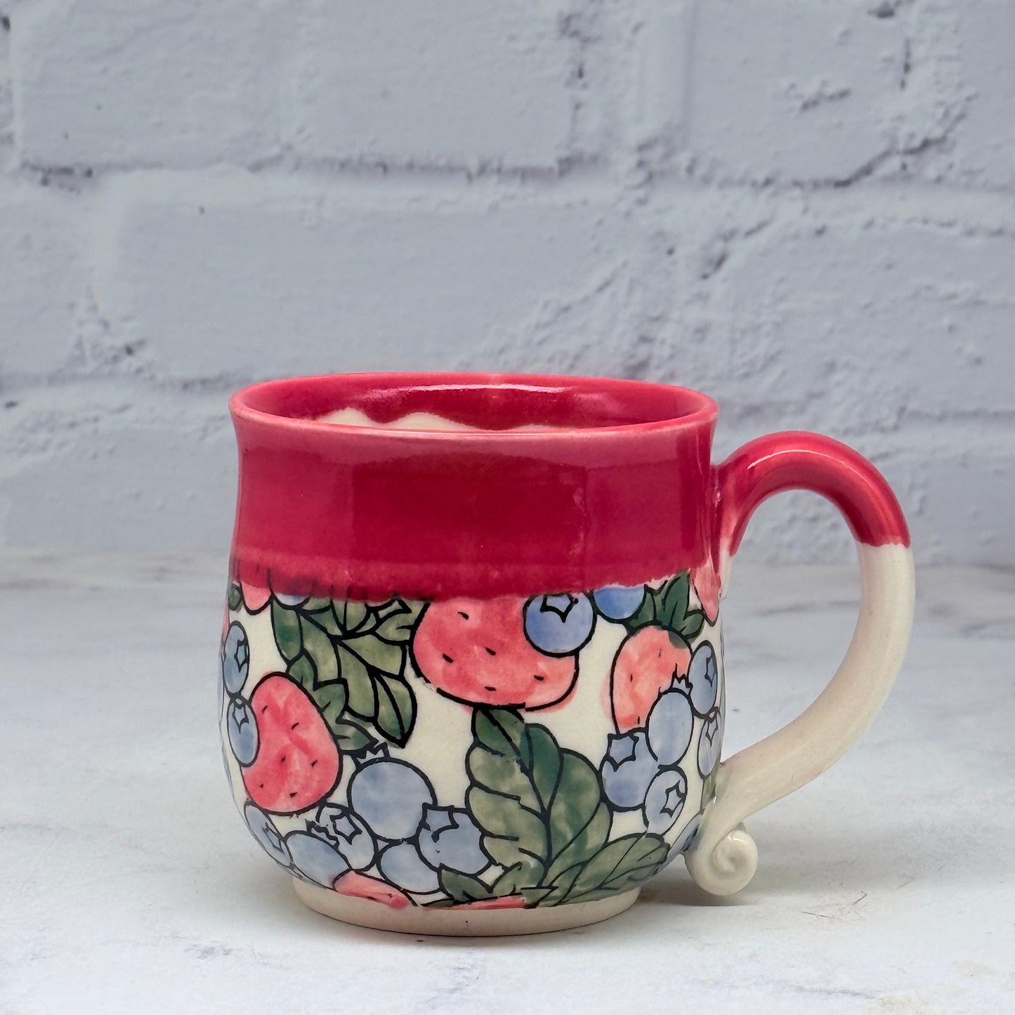 Red with Fruit Teacup 1