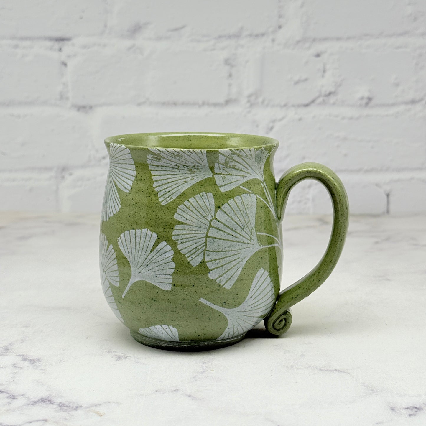 Green with White Gingko Teacup 4