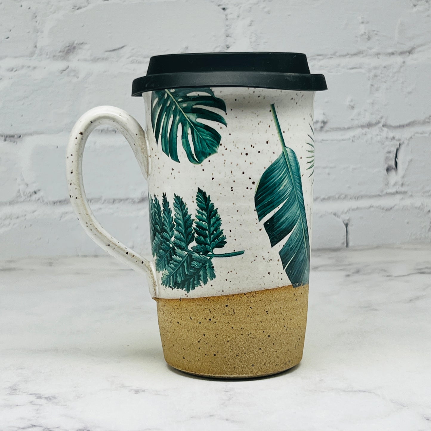 Tropical Leaves Travel Mug