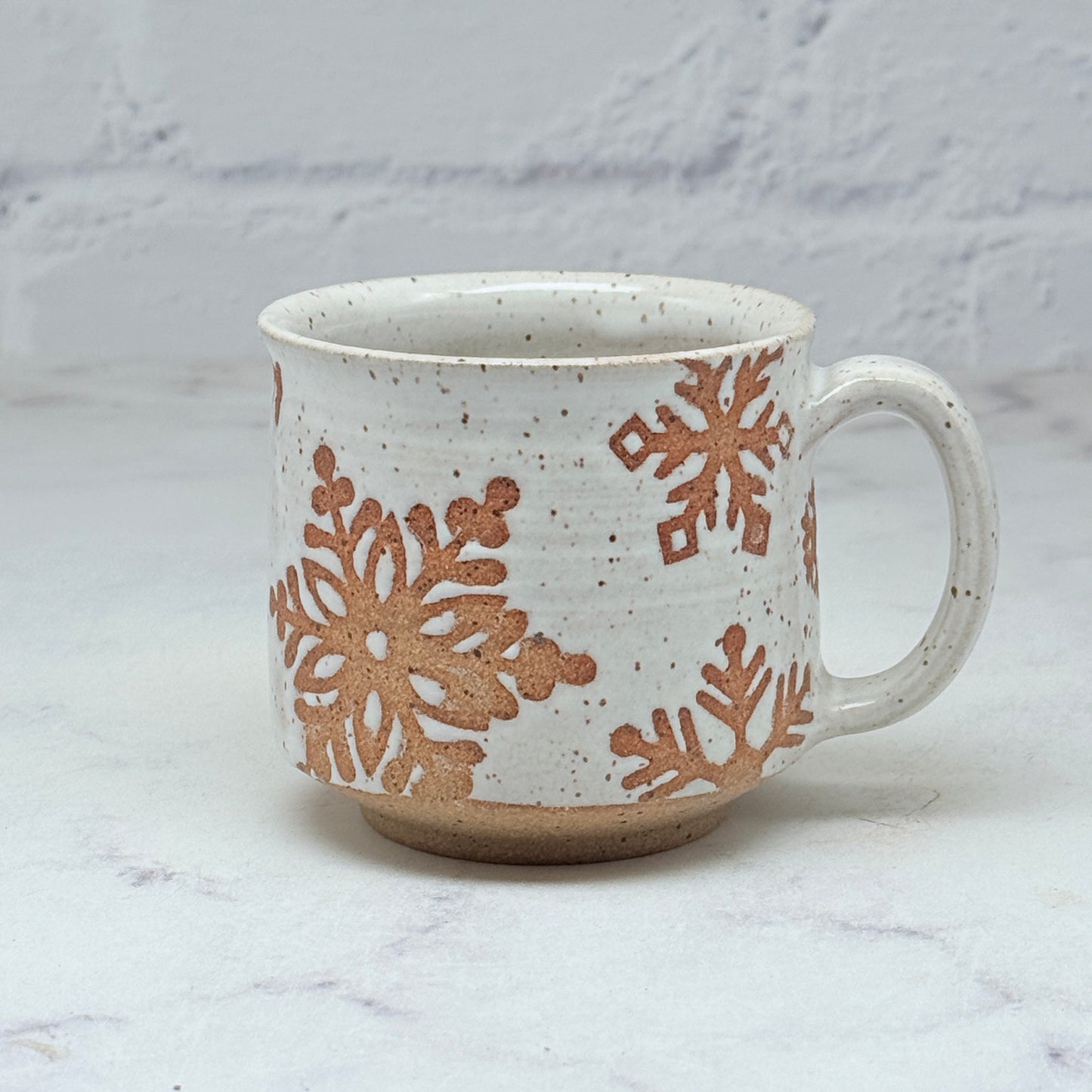 Speckled White with Snowflakes Espresso Mug 7