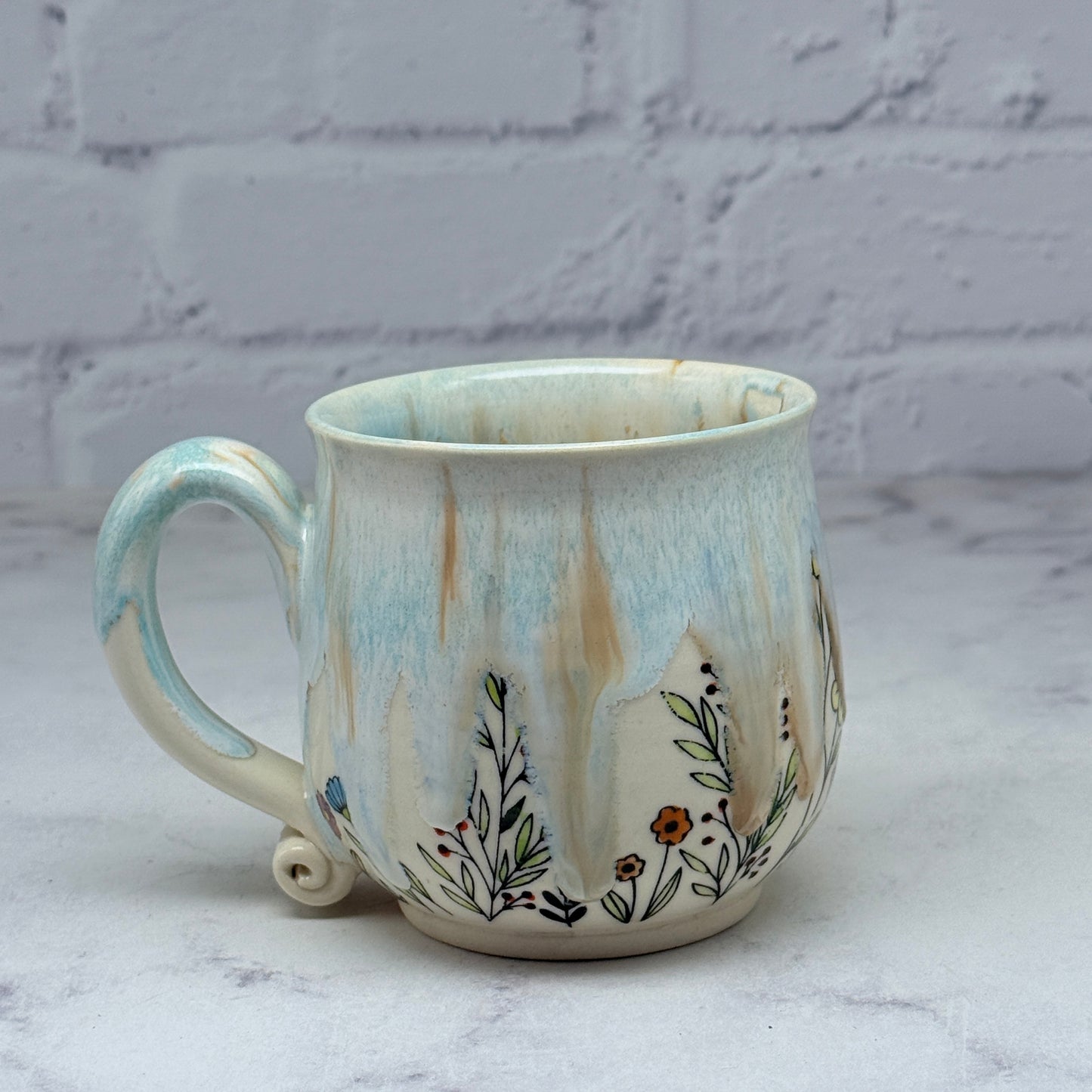 Light Blue with Wildflowers Teacup