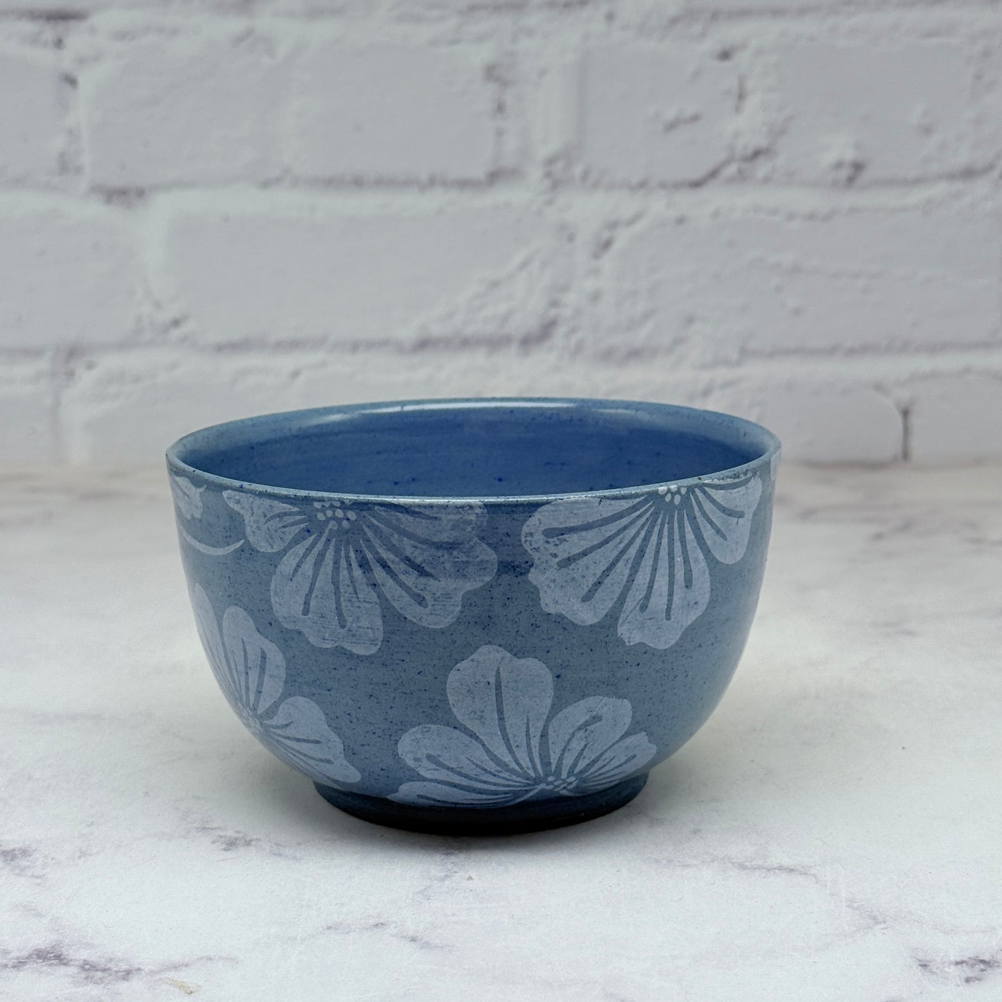 Blue with White Flowers Small Bowl 1