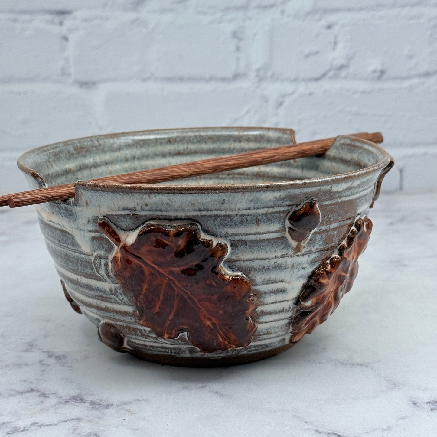 3-D Oak Leaves Chopstick Bowl 2