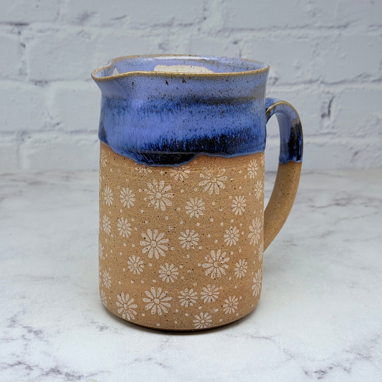 Purple with White Daisies Pitcher