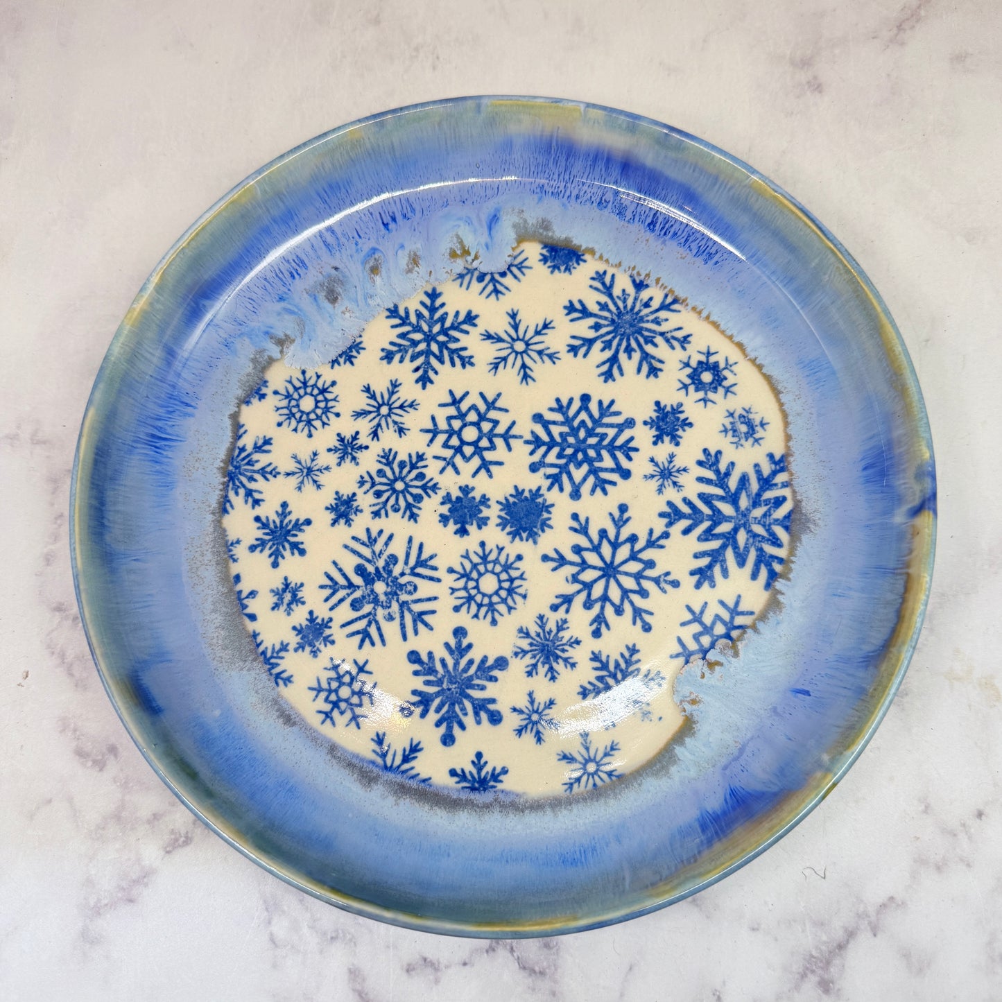 Blue with Flowers Plate
