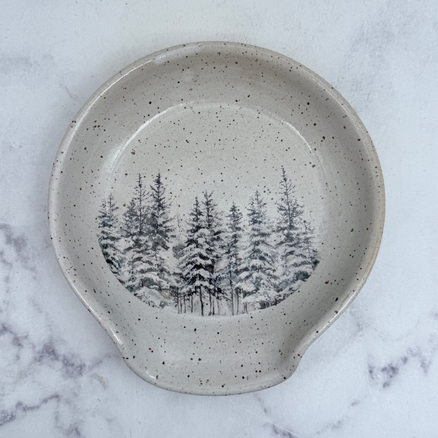 Snowy Pines Spoon Rest