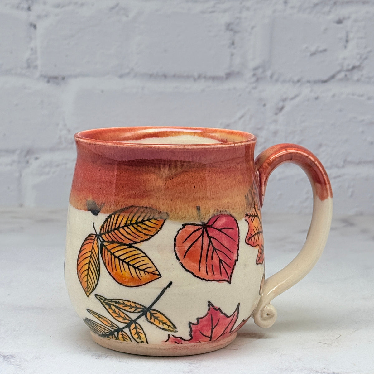 Orange with Leaves Teacup 4