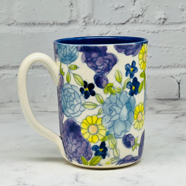 Blue Watercolor Floral Mug 2