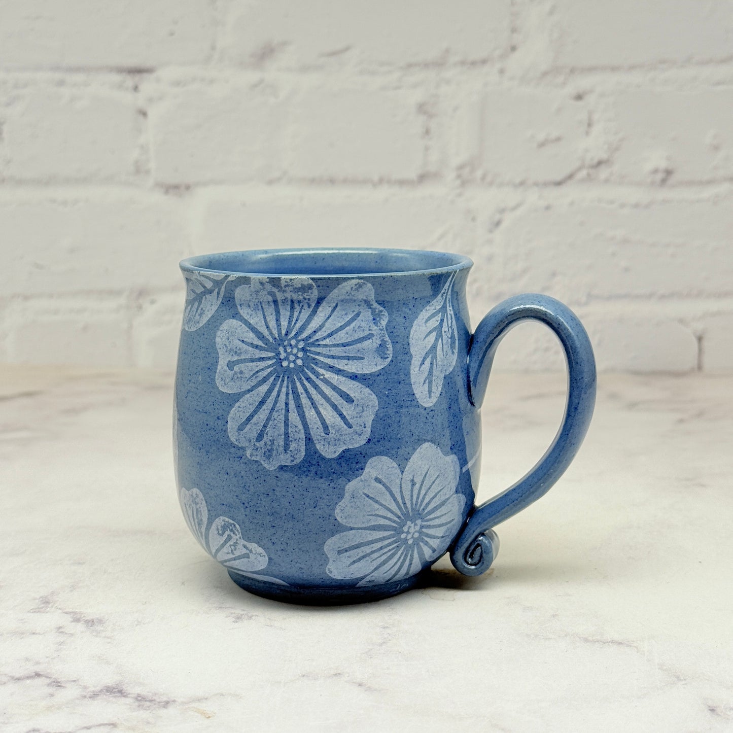 Blue with White Flowers Teacup 3