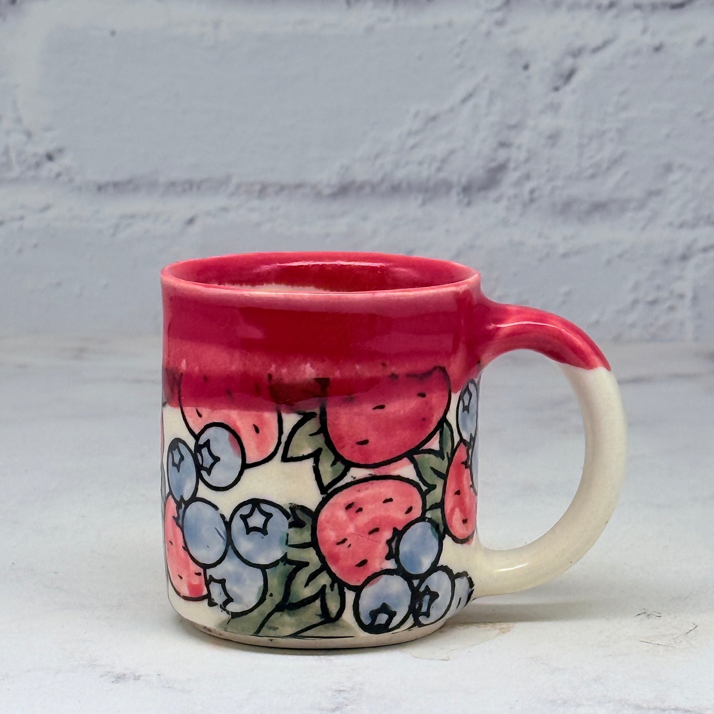 Red with Fruit Espresso Mug