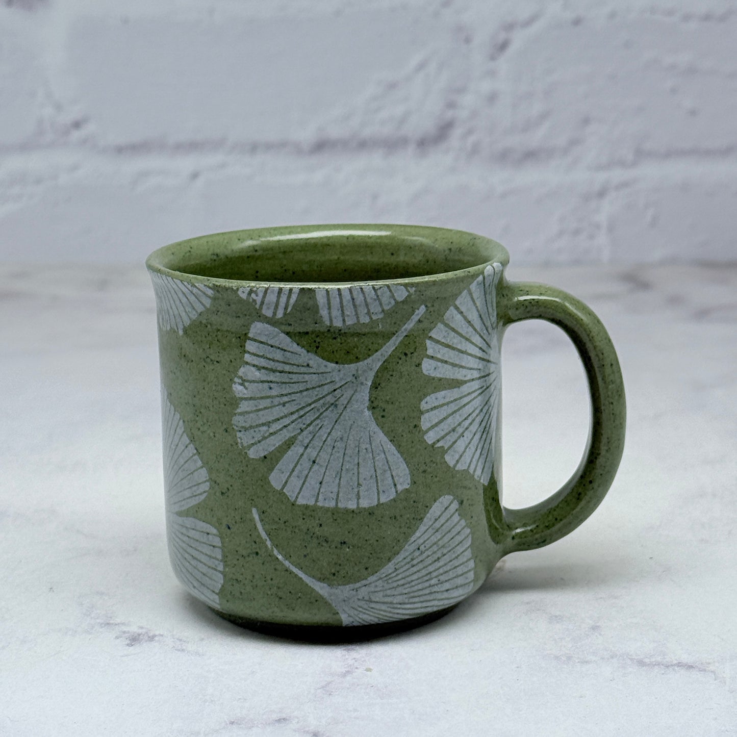 Green with White Gingko Espresso Mug 4