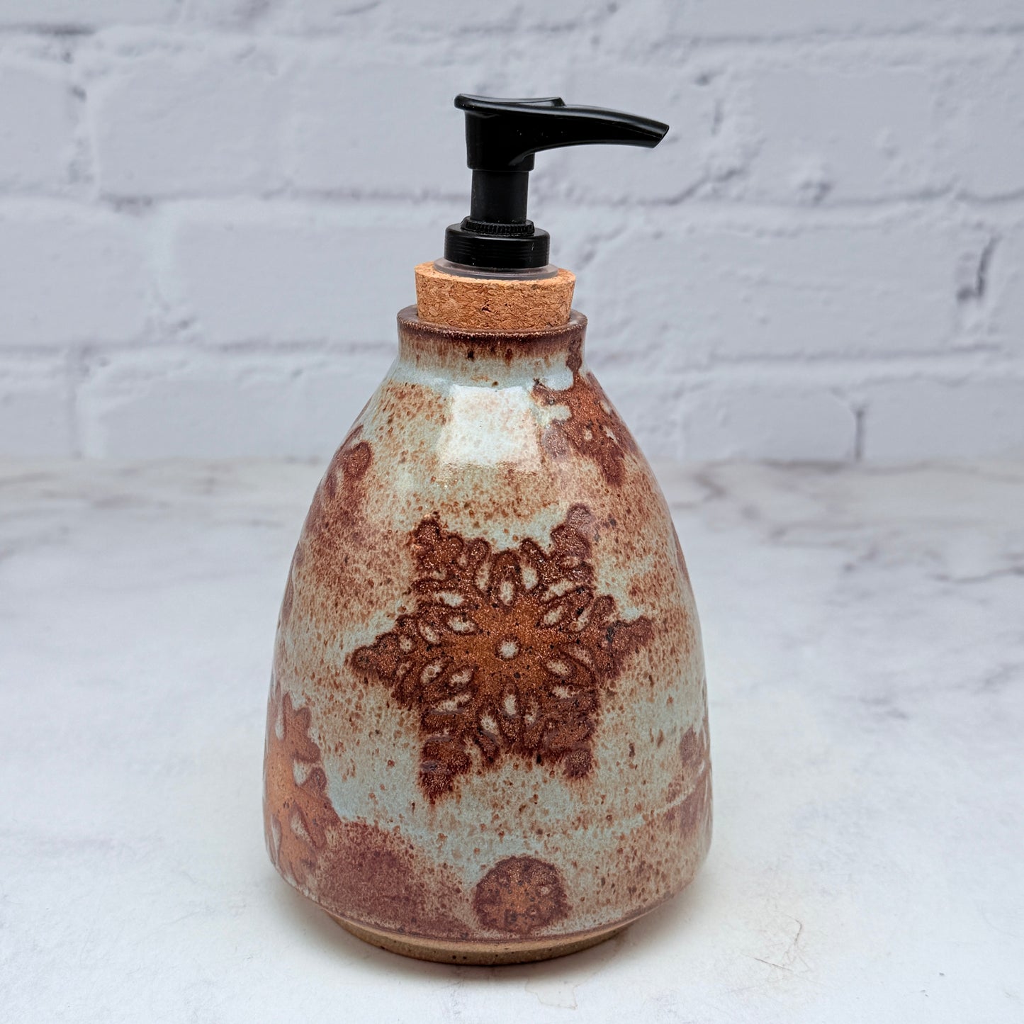 Light Blue with Snowflakes Soap Dispenser