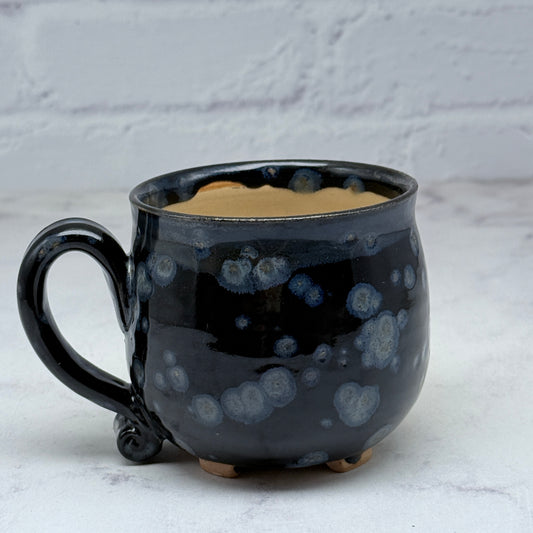 Speckled Black Cauldron Teacup