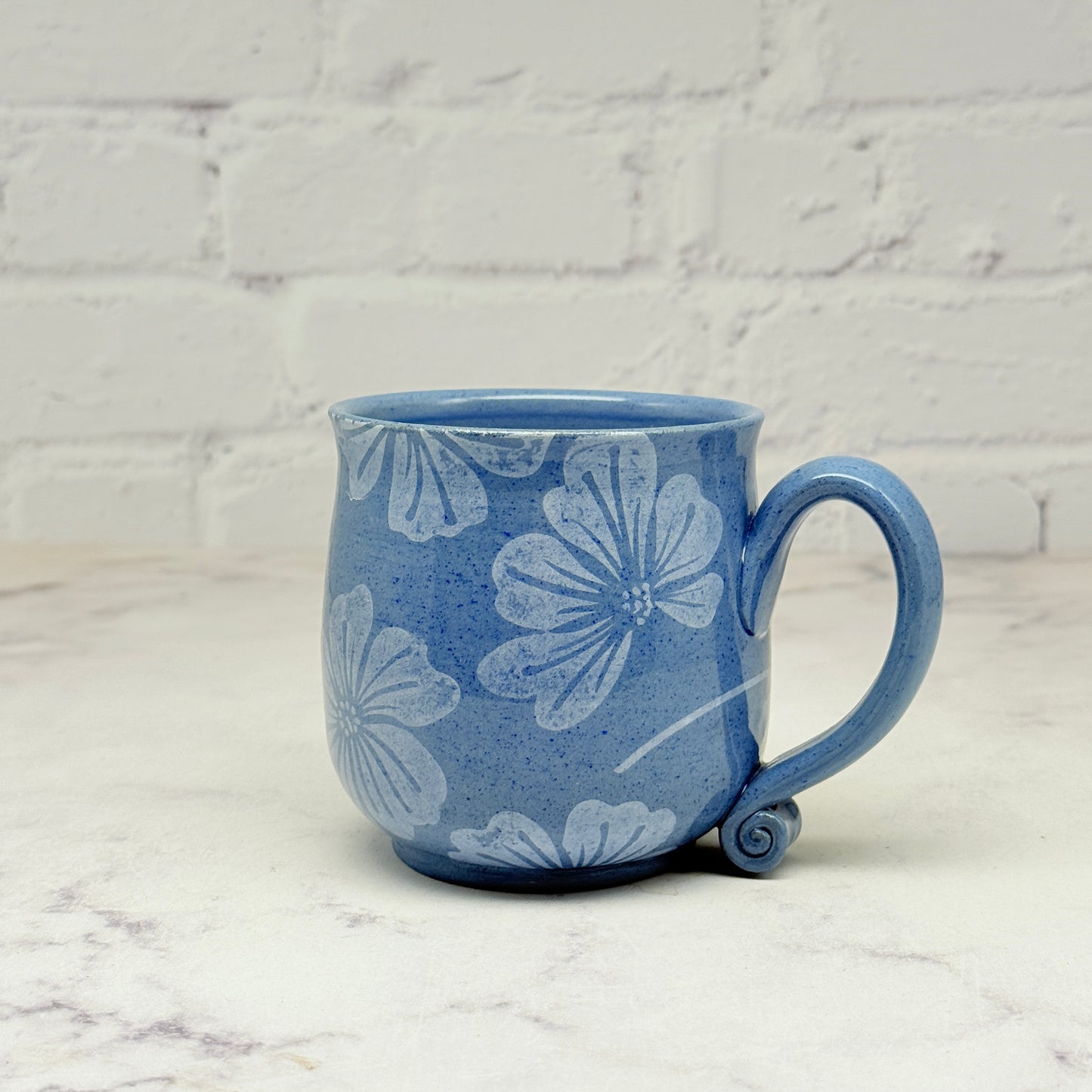Blue with White Flowers Teacup 4