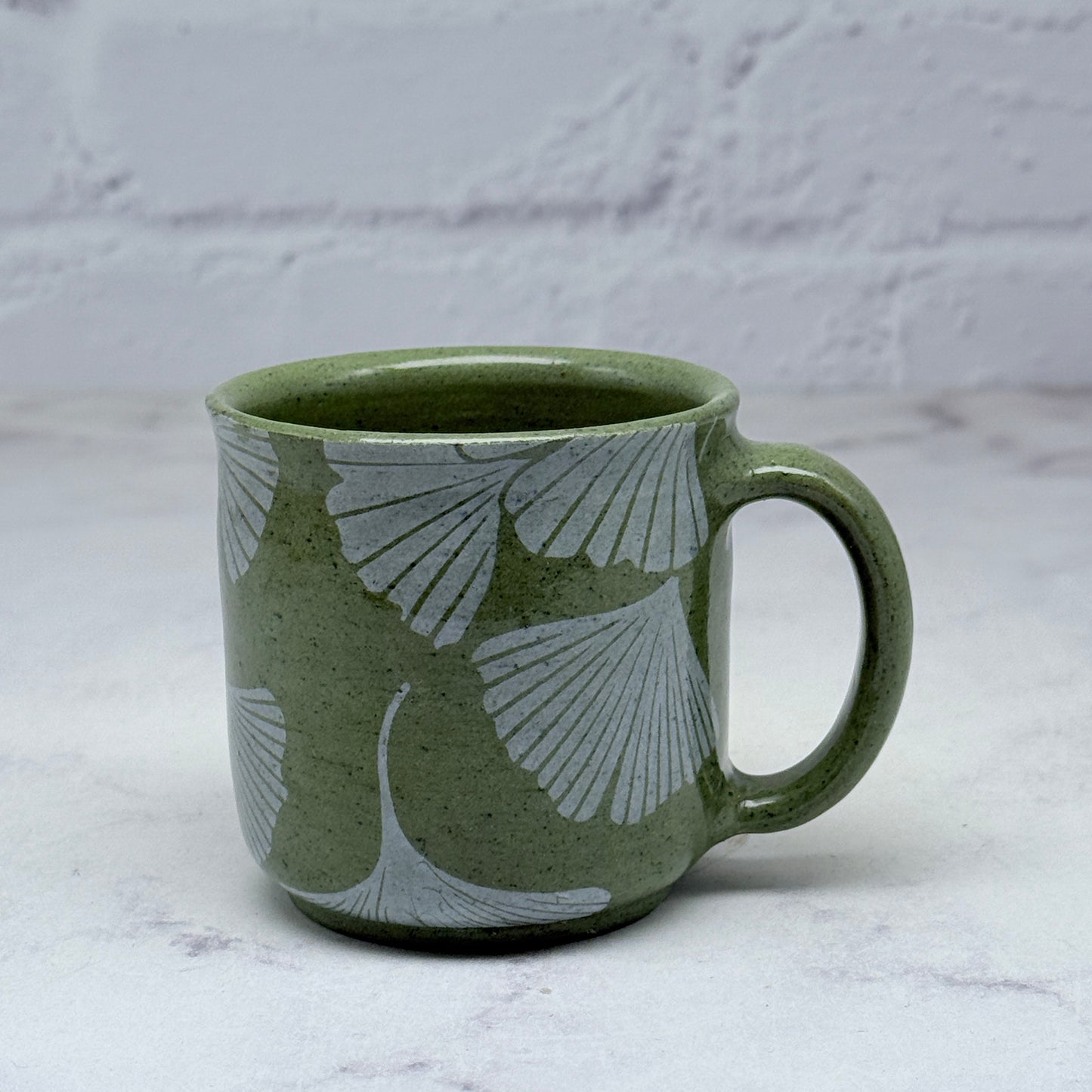 Green with White Gingko Espresso Mug 5