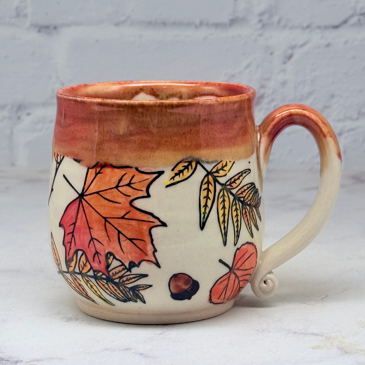 Orange with Leaves Teacup 3