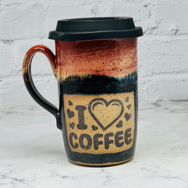 Black ‘I 🖤 Coffee’ Travel Mug