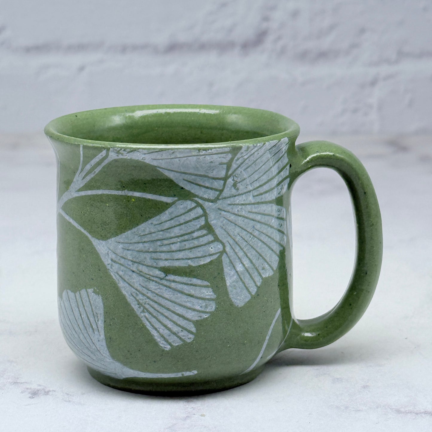 Green with White Gingko Espresso Mug 3