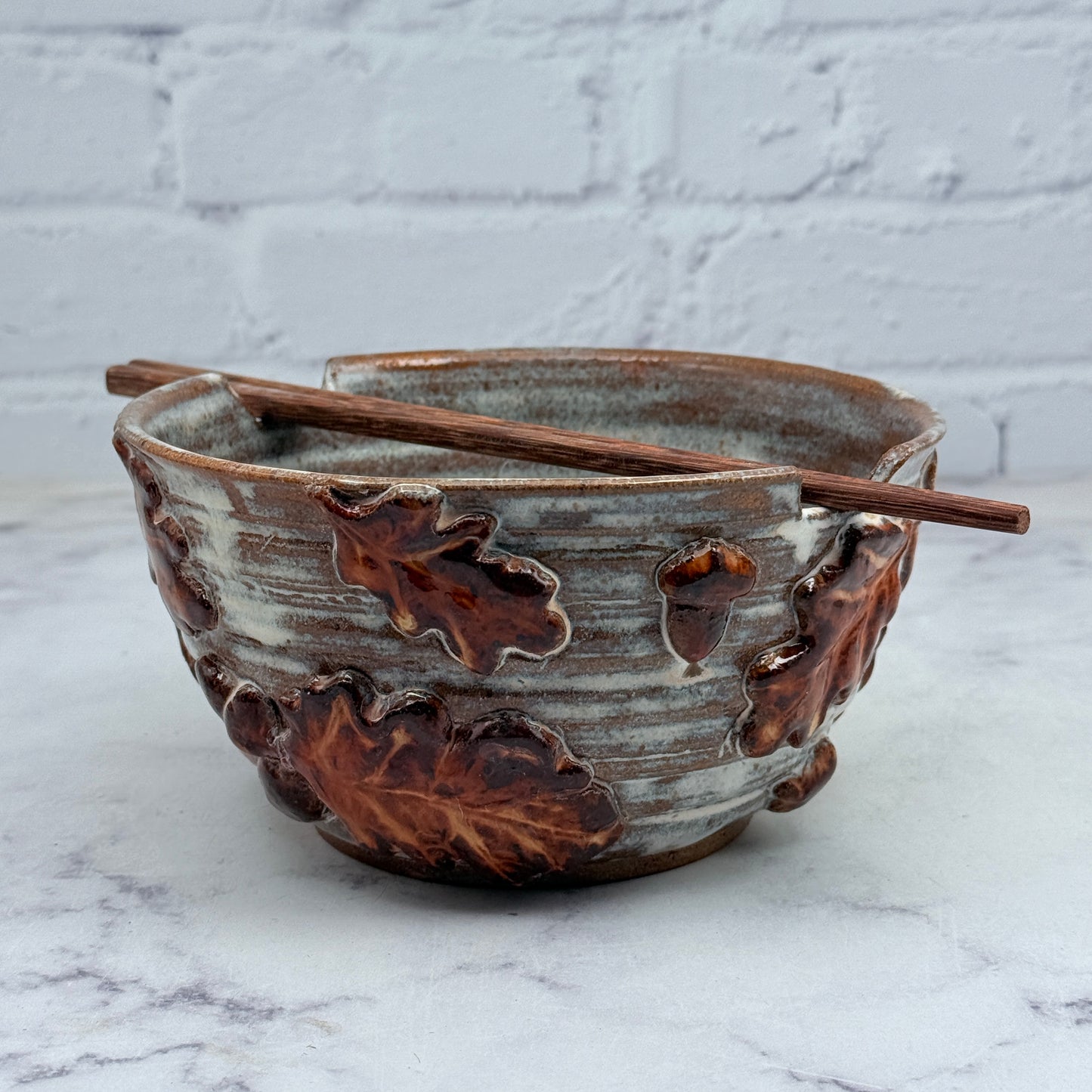 3-D Oak Leaves Chopstick Bowl 1