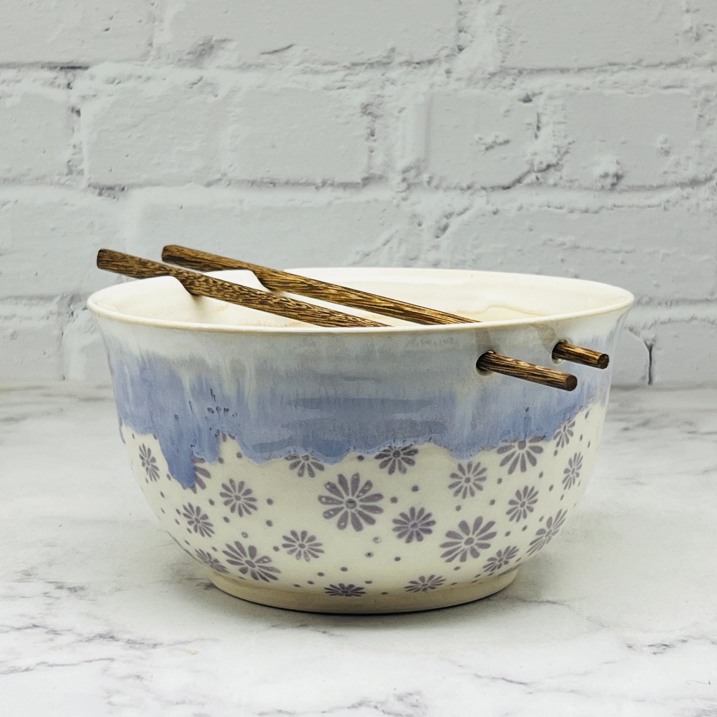 Lavender with Daisies Chopstick Bowl