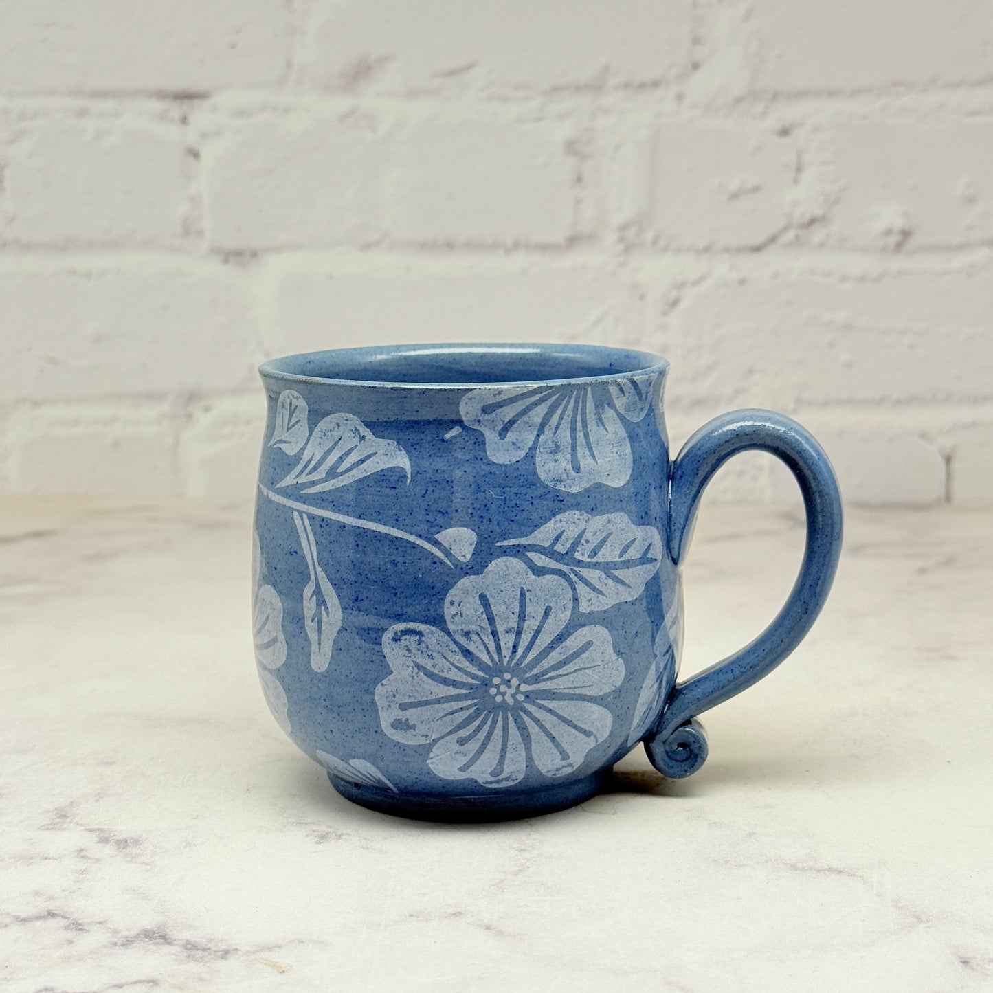 Blue with White Flowers Teacup 1