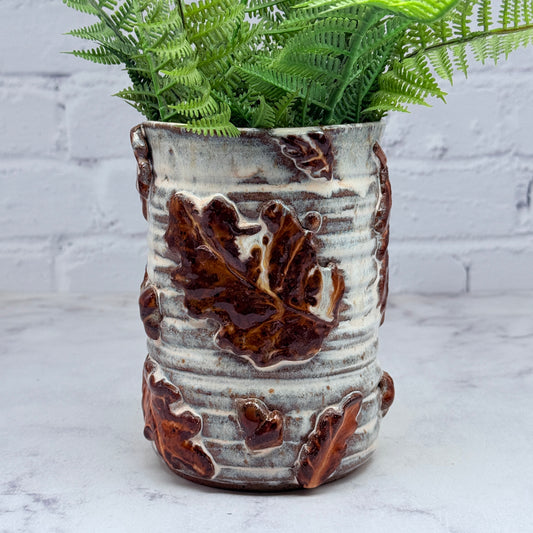 3-D Oak Leaves Vase 1