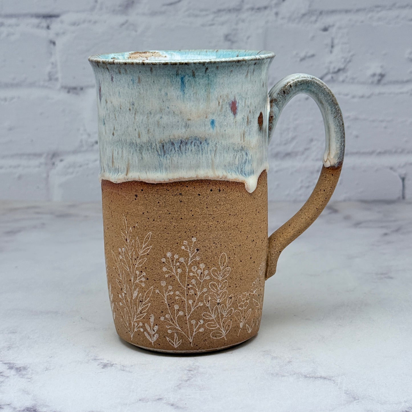 Light Blue with Wildflowers Mug 2