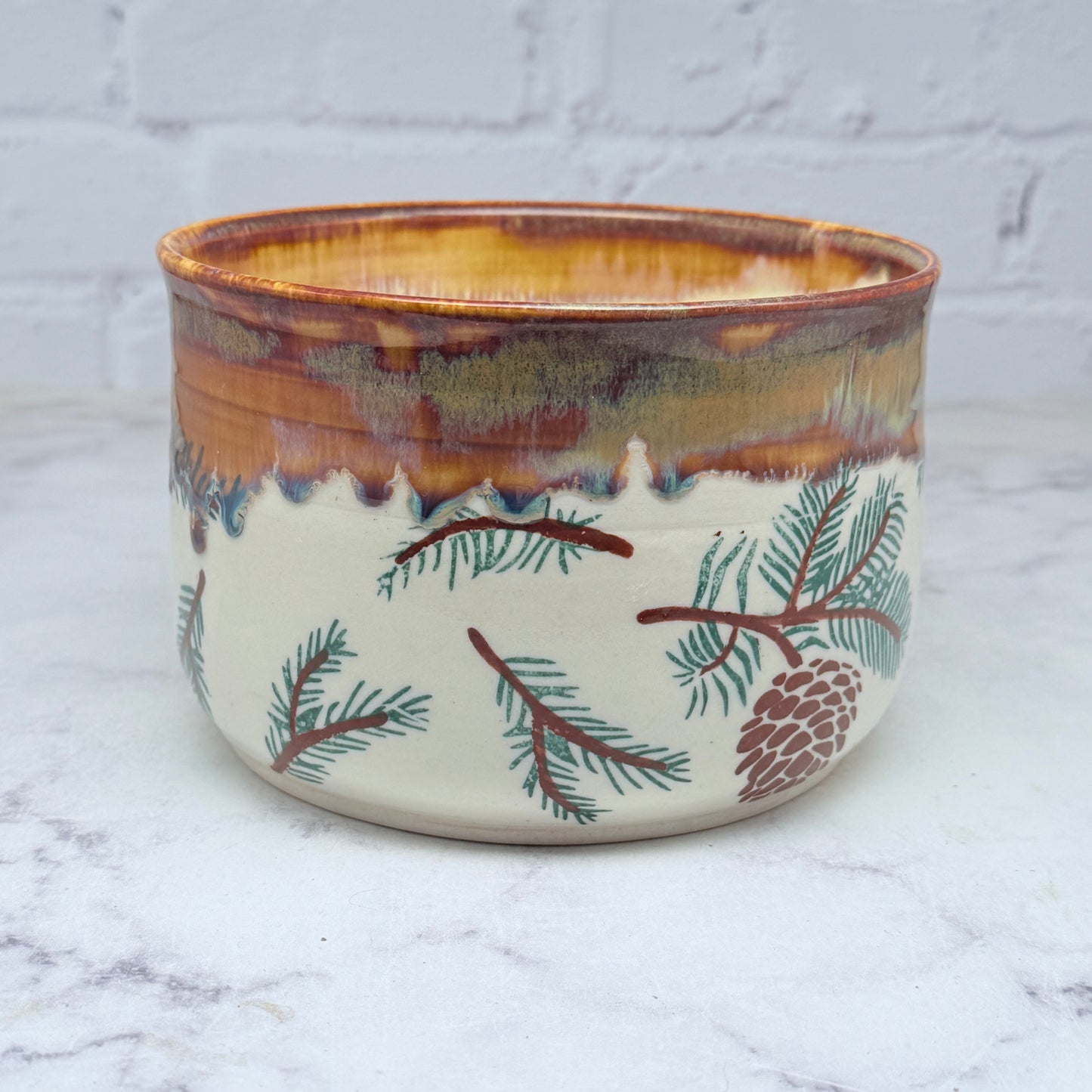 Pine Branches Large Bowl