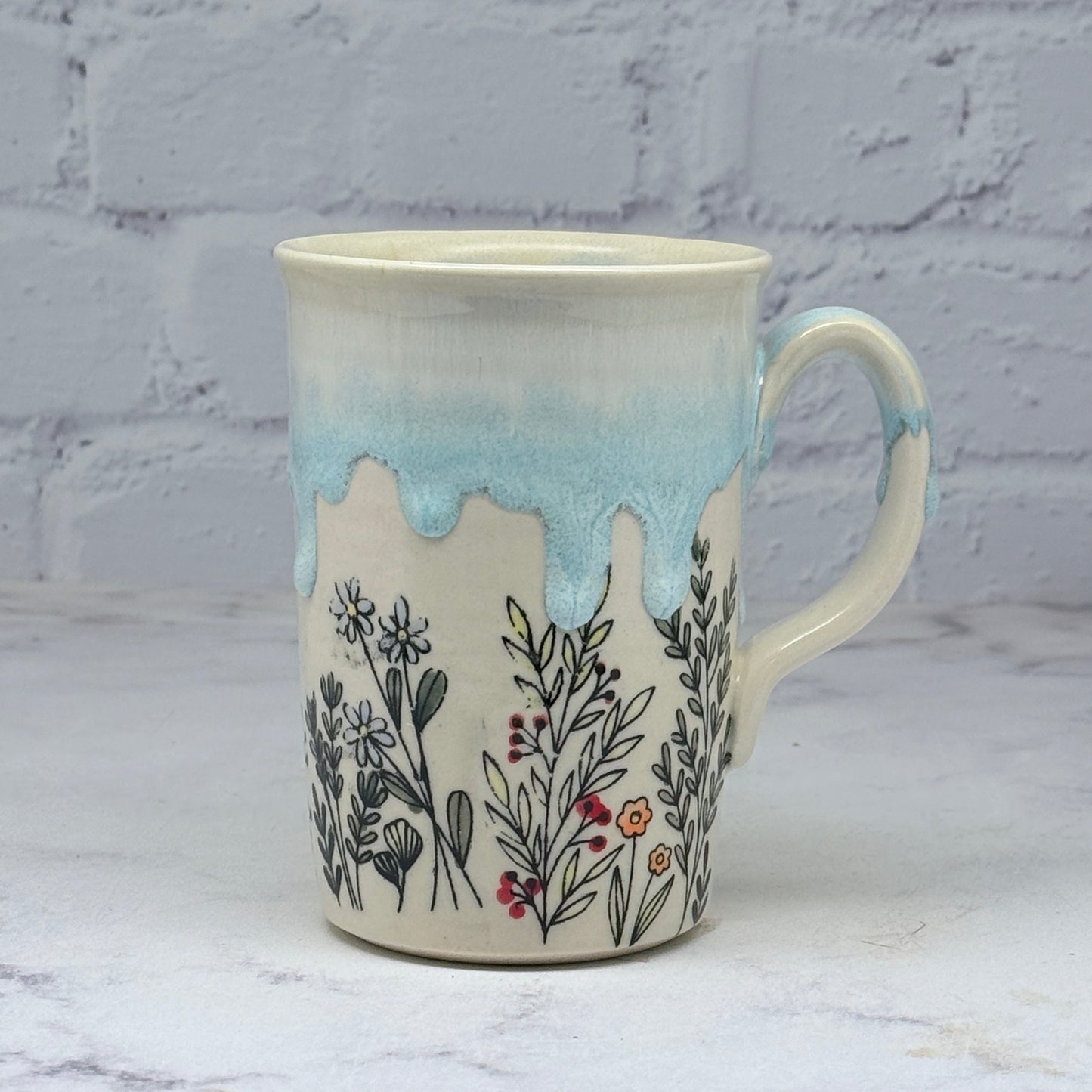 Blue with Wildflowers Mug 2