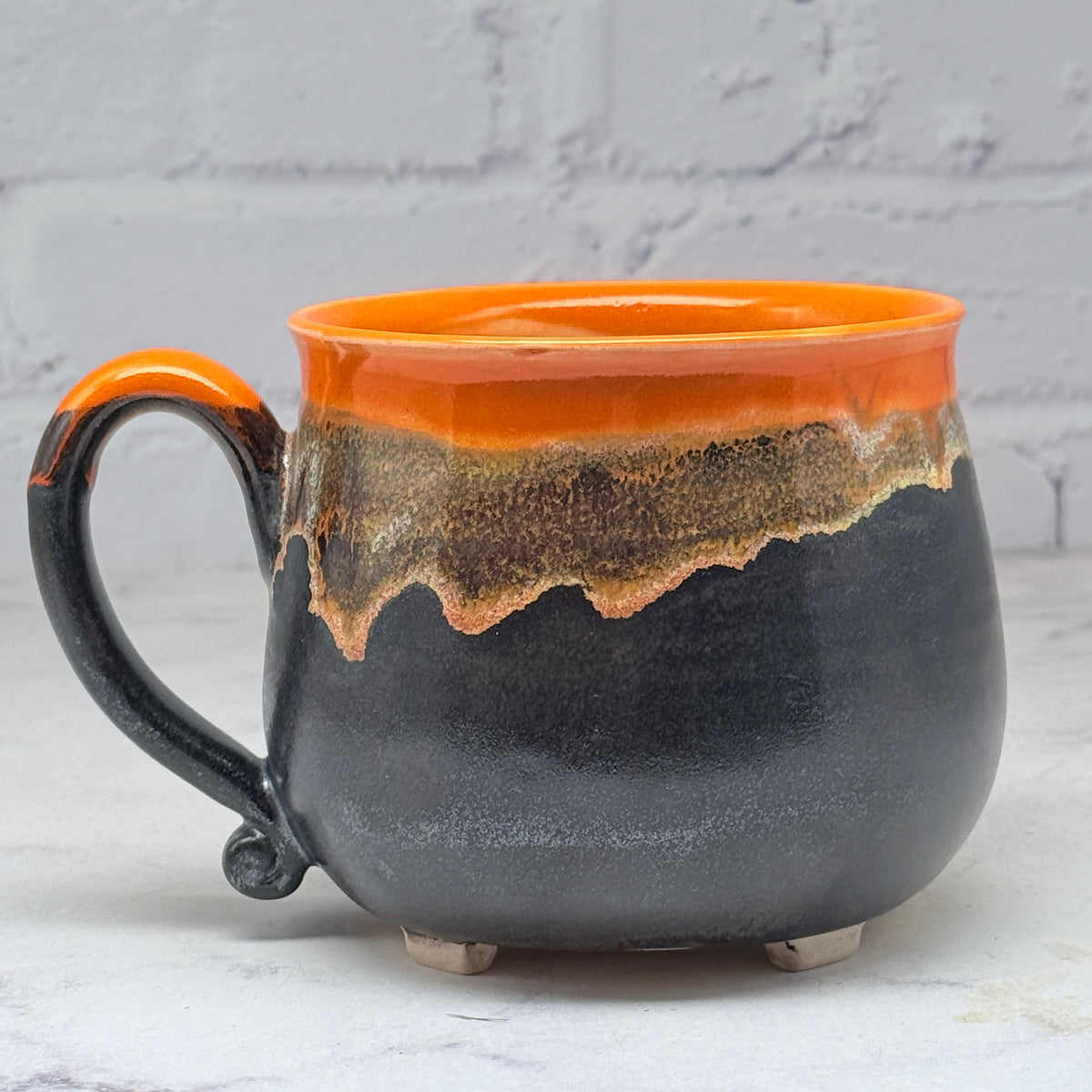 Orange with Pumpkins Cauldron Mug