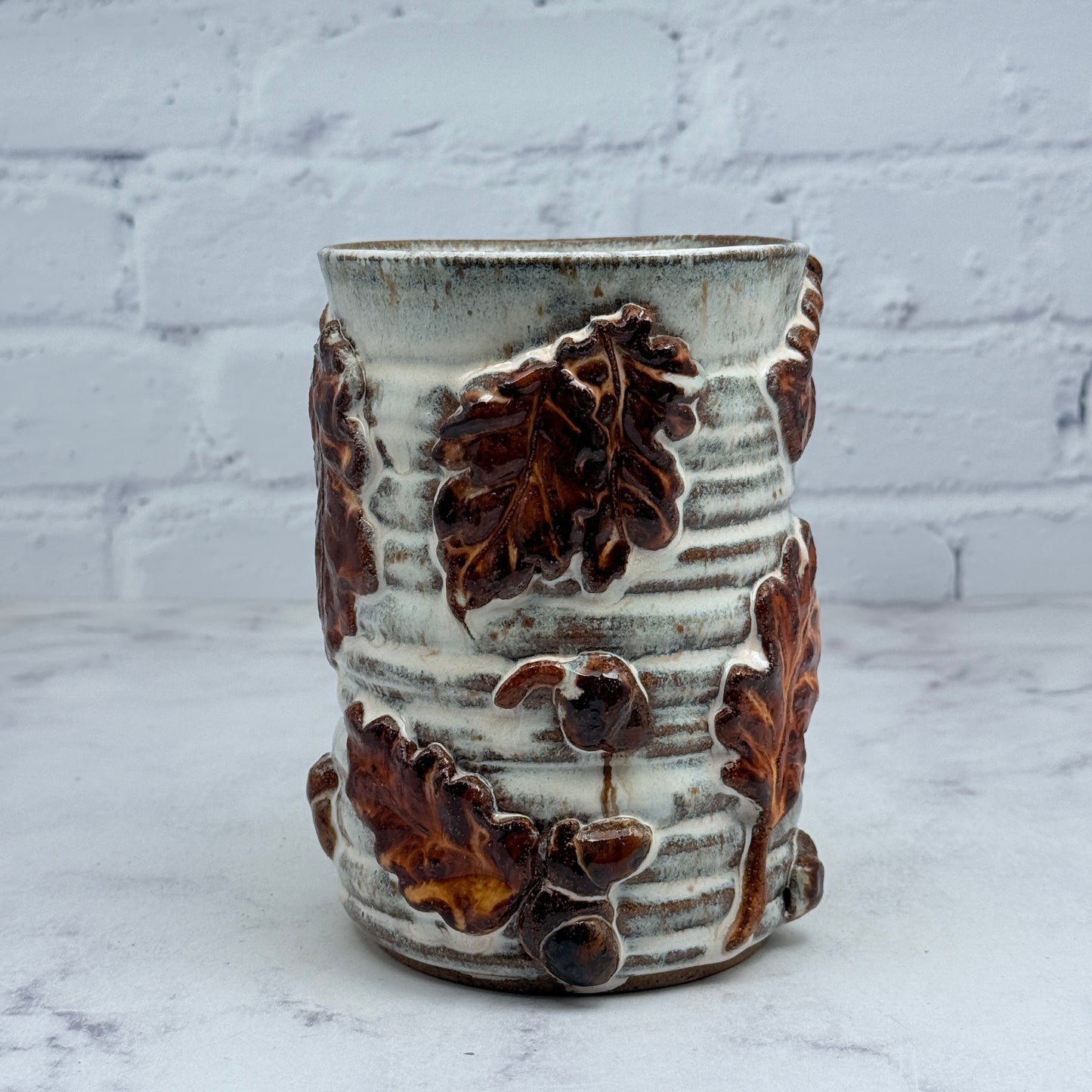 3-D Oak Leaves Vase 1