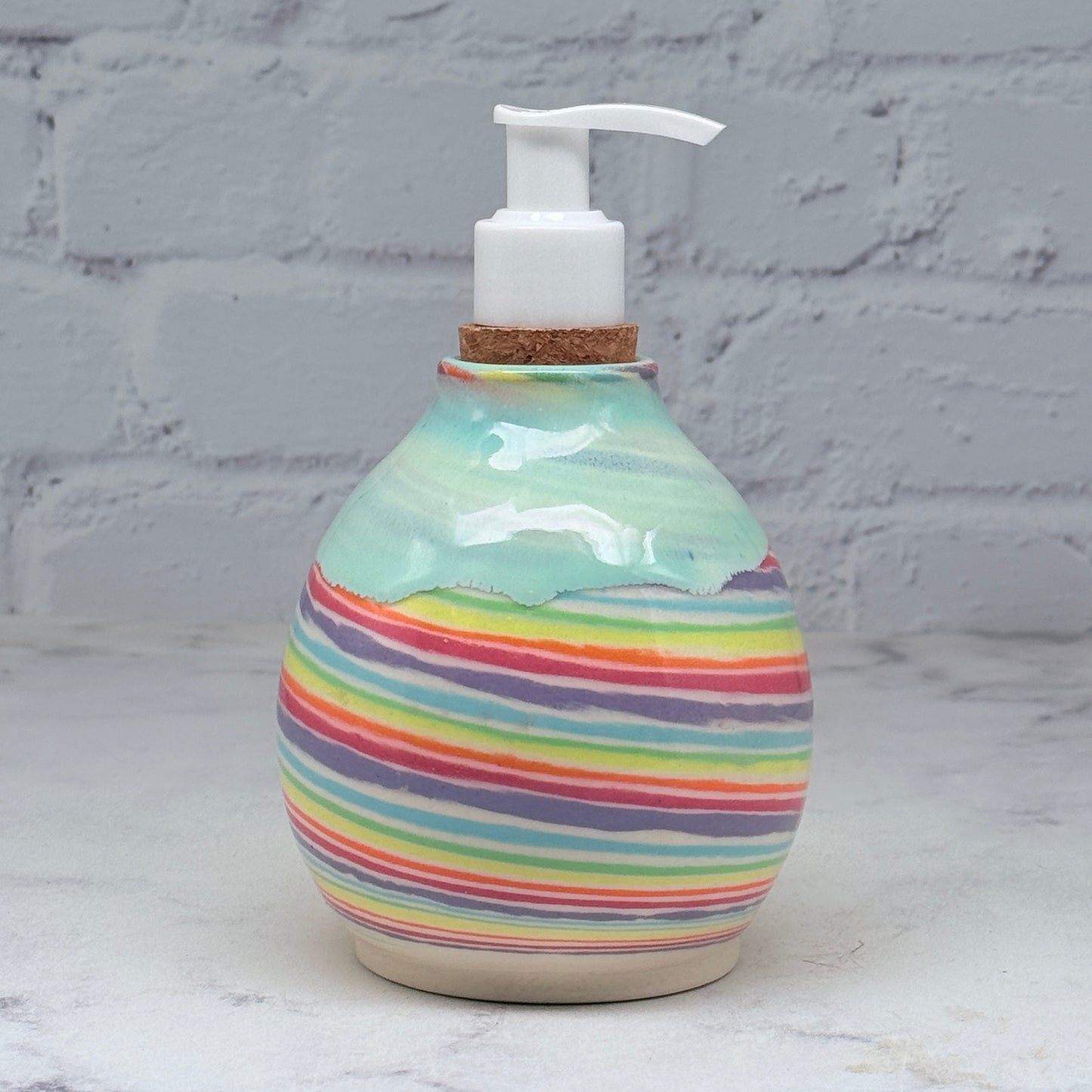 Turquoise Rainbow Soap Dispenser