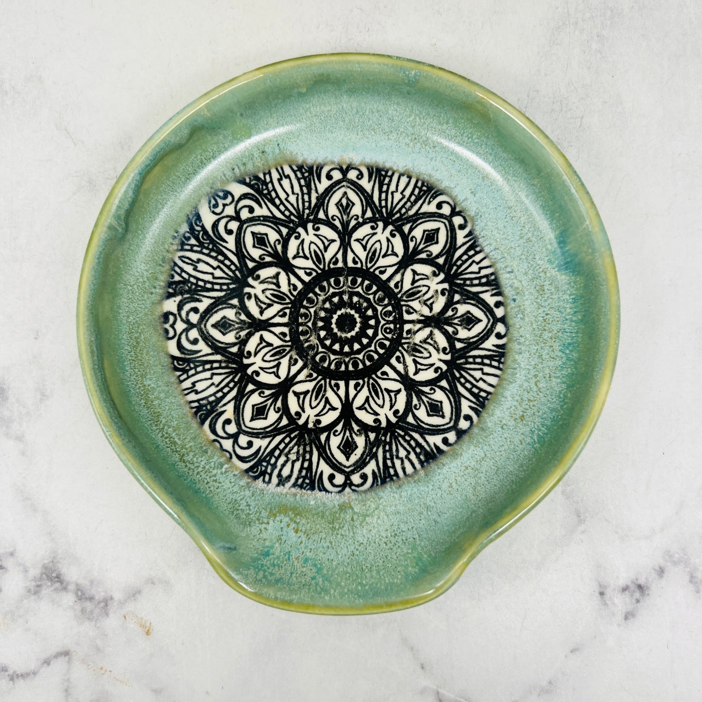 Green with Mandala Spoon Rest 2
