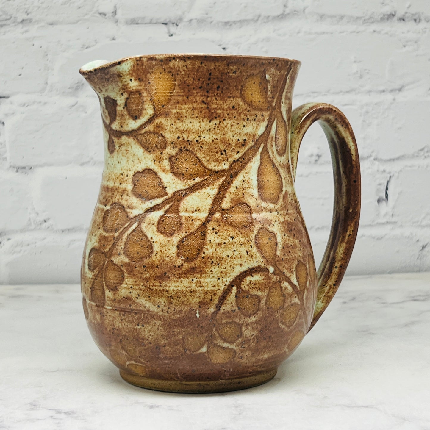 Green with Leaf Design Pitcher