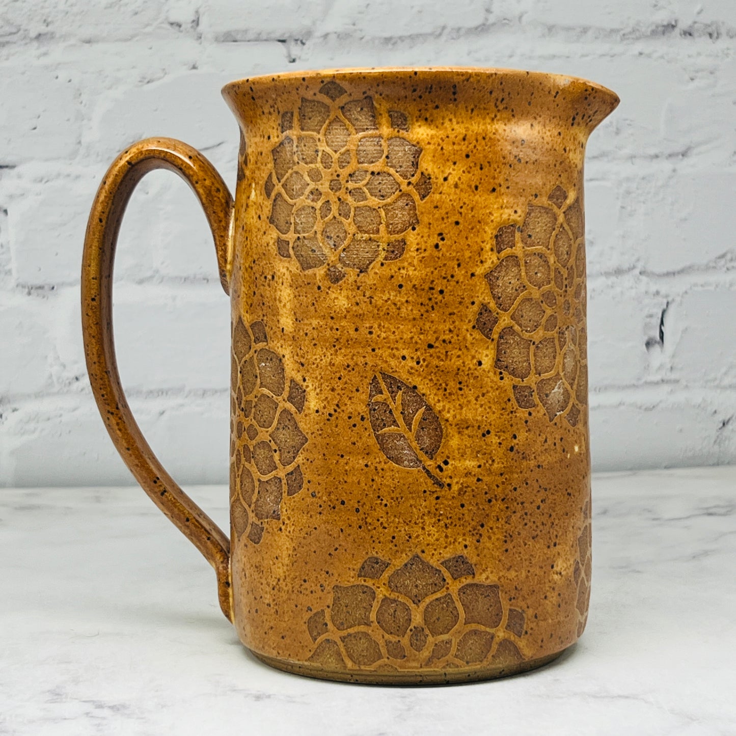 Gold with Dahlias Design Pitcher