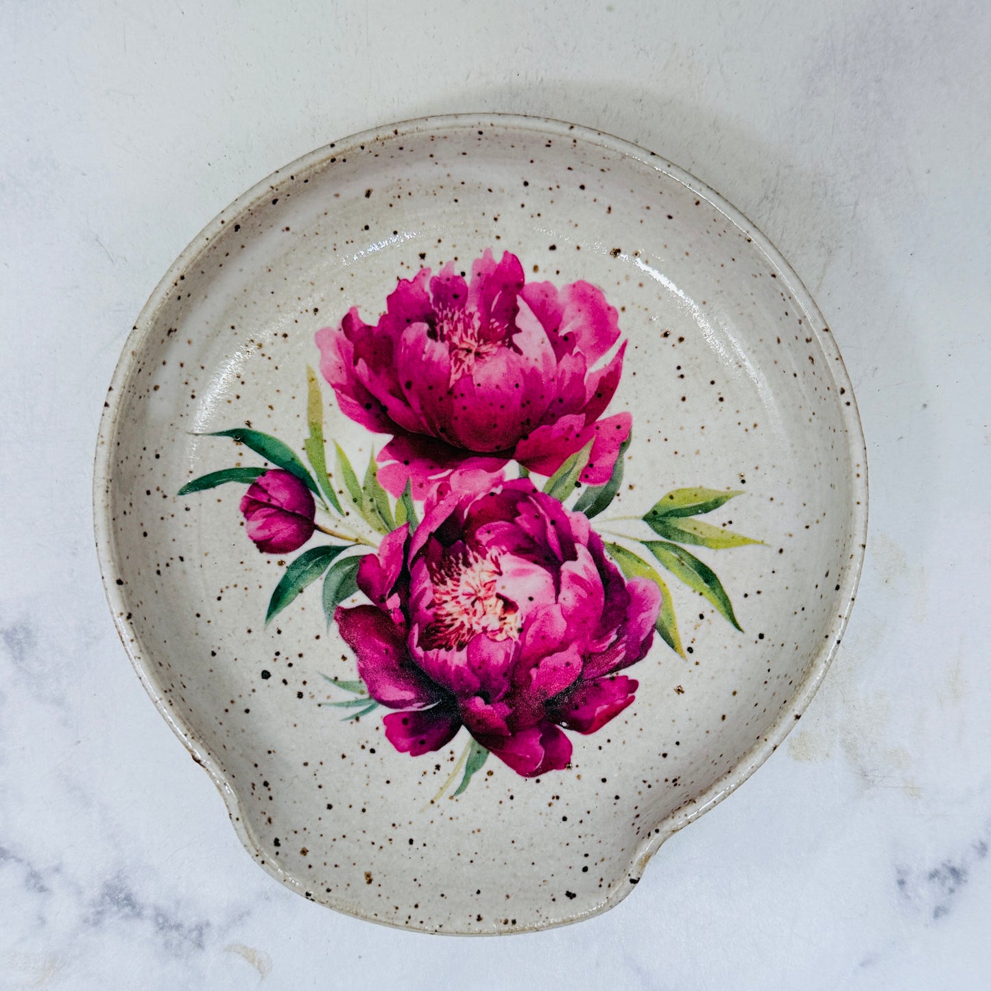 Pink Peonies Spoon Rest