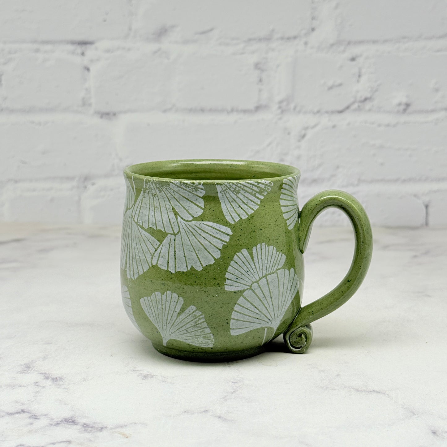 Green with White Gingko Teacup 1